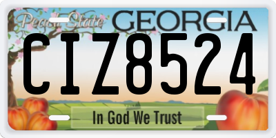 GA license plate CIZ8524
