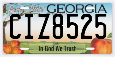 GA license plate CIZ8525