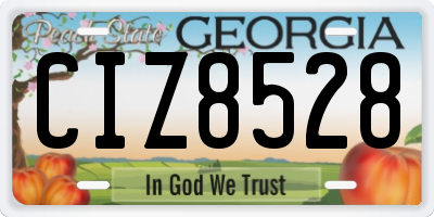 GA license plate CIZ8528
