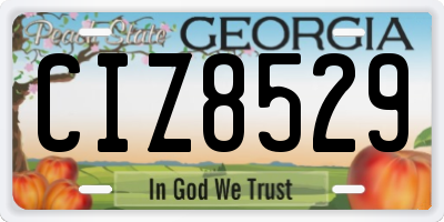 GA license plate CIZ8529