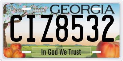GA license plate CIZ8532