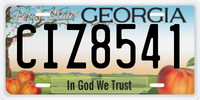 GA license plate CIZ8541