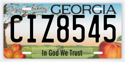 GA license plate CIZ8545