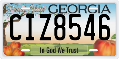GA license plate CIZ8546