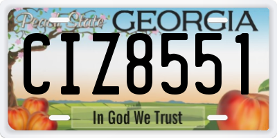 GA license plate CIZ8551