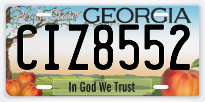 GA license plate CIZ8552
