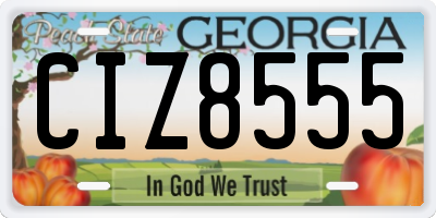 GA license plate CIZ8555