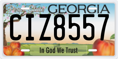 GA license plate CIZ8557