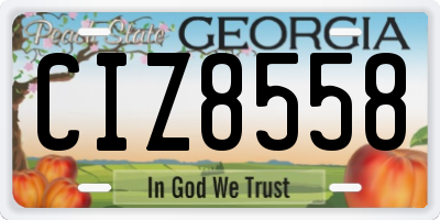 GA license plate CIZ8558