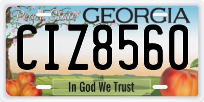 GA license plate CIZ8560