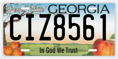 GA license plate CIZ8561