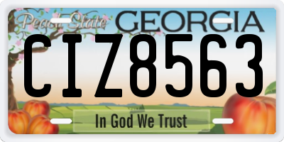 GA license plate CIZ8563