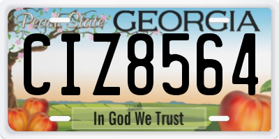 GA license plate CIZ8564