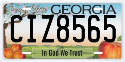 GA license plate CIZ8565