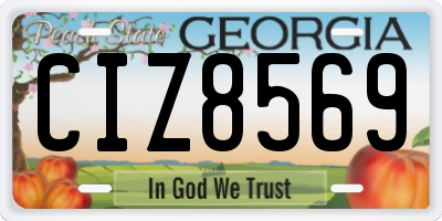 GA license plate CIZ8569