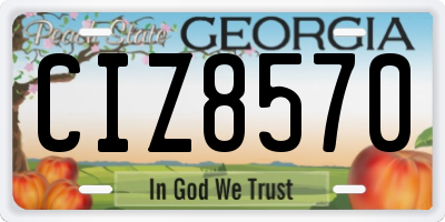GA license plate CIZ8570