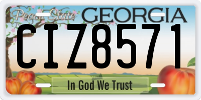 GA license plate CIZ8571