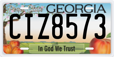 GA license plate CIZ8573