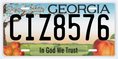 GA license plate CIZ8576