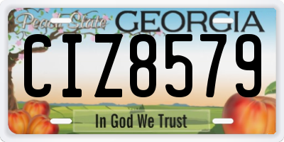 GA license plate CIZ8579