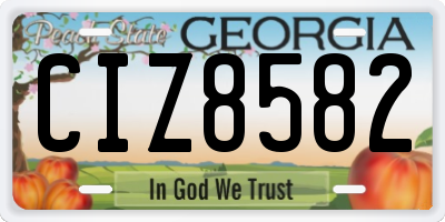 GA license plate CIZ8582
