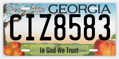 GA license plate CIZ8583