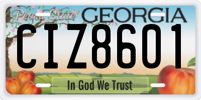 GA license plate CIZ8601