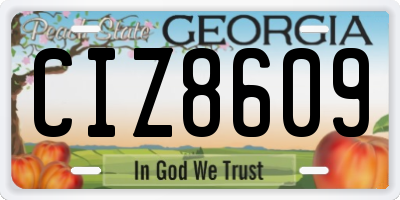 GA license plate CIZ8609