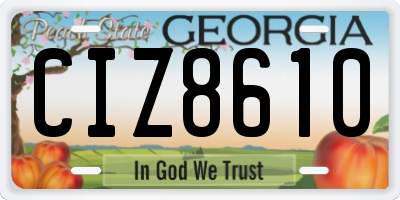 GA license plate CIZ8610