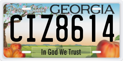 GA license plate CIZ8614