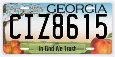 GA license plate CIZ8615