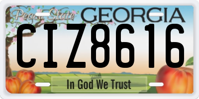 GA license plate CIZ8616