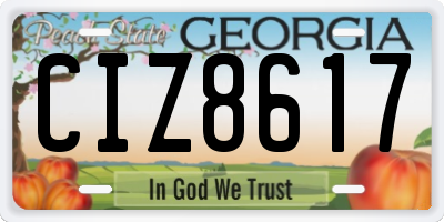 GA license plate CIZ8617