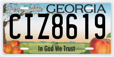 GA license plate CIZ8619