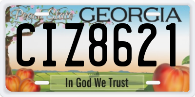 GA license plate CIZ8621