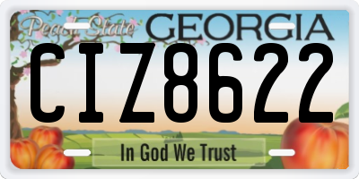 GA license plate CIZ8622