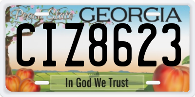 GA license plate CIZ8623