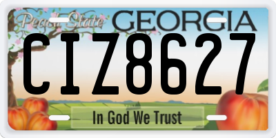 GA license plate CIZ8627