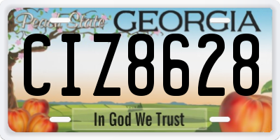 GA license plate CIZ8628