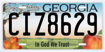 GA license plate CIZ8629
