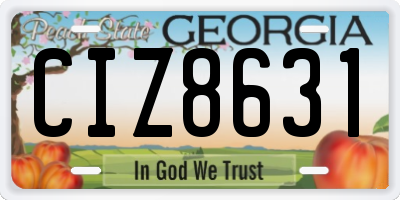 GA license plate CIZ8631