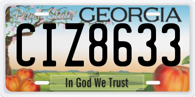 GA license plate CIZ8633