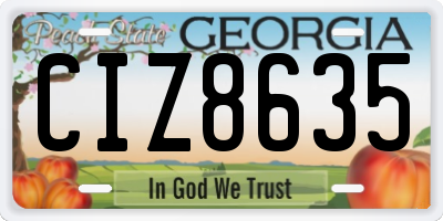 GA license plate CIZ8635