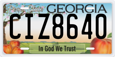 GA license plate CIZ8640