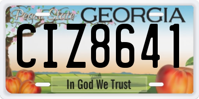 GA license plate CIZ8641