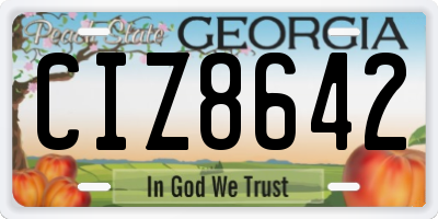 GA license plate CIZ8642