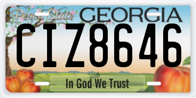 GA license plate CIZ8646