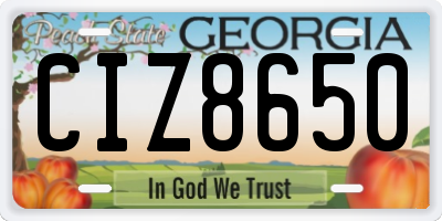 GA license plate CIZ8650
