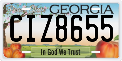 GA license plate CIZ8655