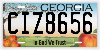 GA license plate CIZ8656